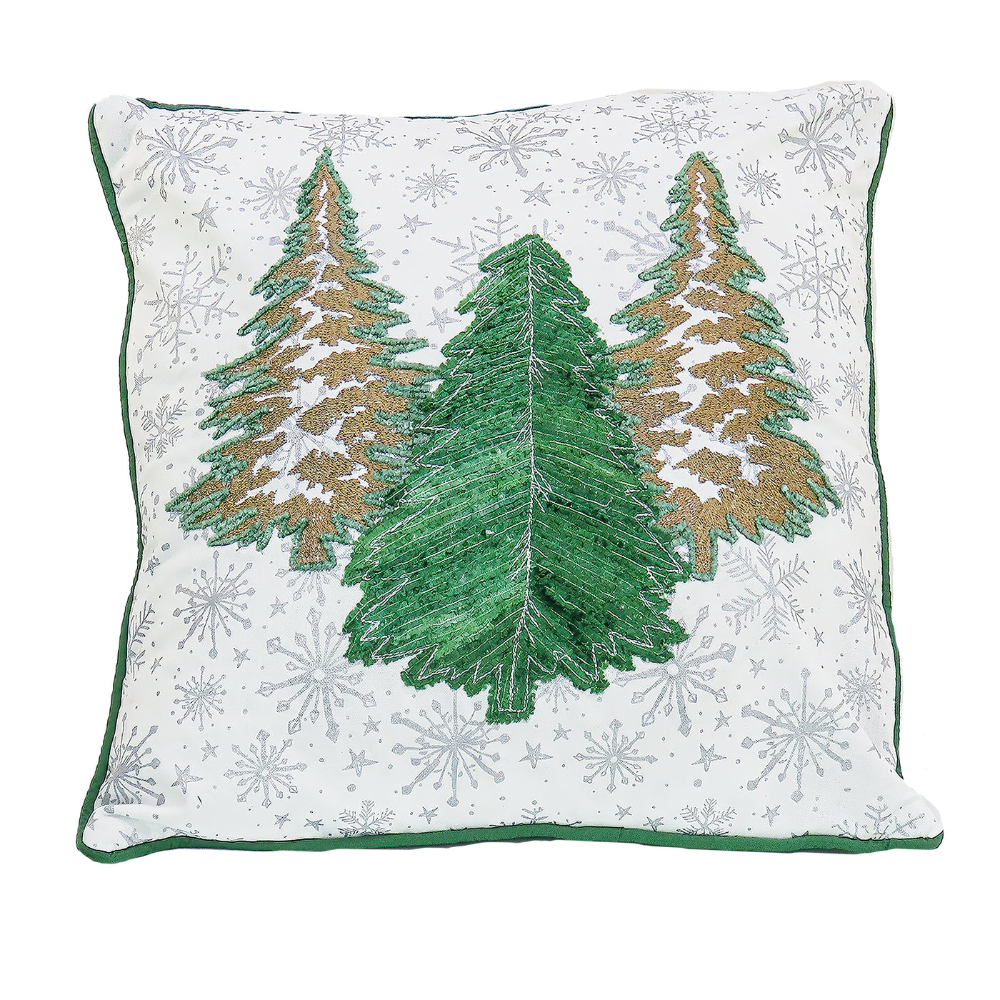 18 in. by 18 in. HGTV Home Collection Embroidered Forest Pillow - National Tree Company