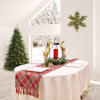 72 in. HGTV Home Collection Bias Cut Red Plaid Table Runner - National Tree Company