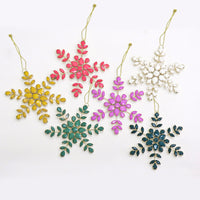 6-Piece HGTV Home Collection Beaded Snowflake Ornaments - National Tree Company