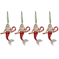 4 Piece HGTV Home Collection Santa Merman Ornaments - National Tree Company