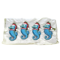 4-Piece HGTV Home Collection Teal Seahorse Ornaments - National Tree Company