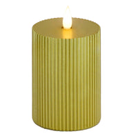 5x9 HGTV Home Collection Flameless Georgetown Pillar Candle, Gold - National Tree Company