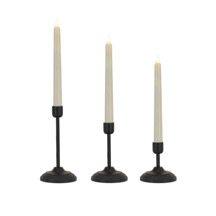 HGTV Home Collection Flameless Heritage Candle Set, Black Base