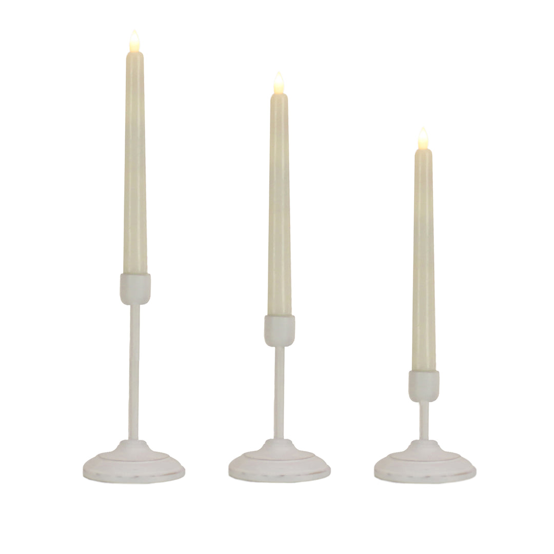 HGTV Home Collection Flameless Heritage Candle Set, White Base