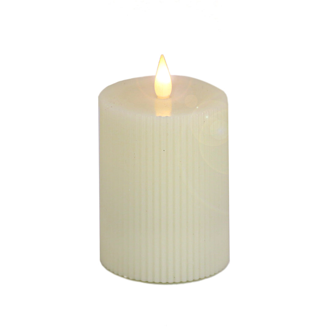 3x5 HGTV Home Collection Flameless Georgetown Pillar Candle, Ivory