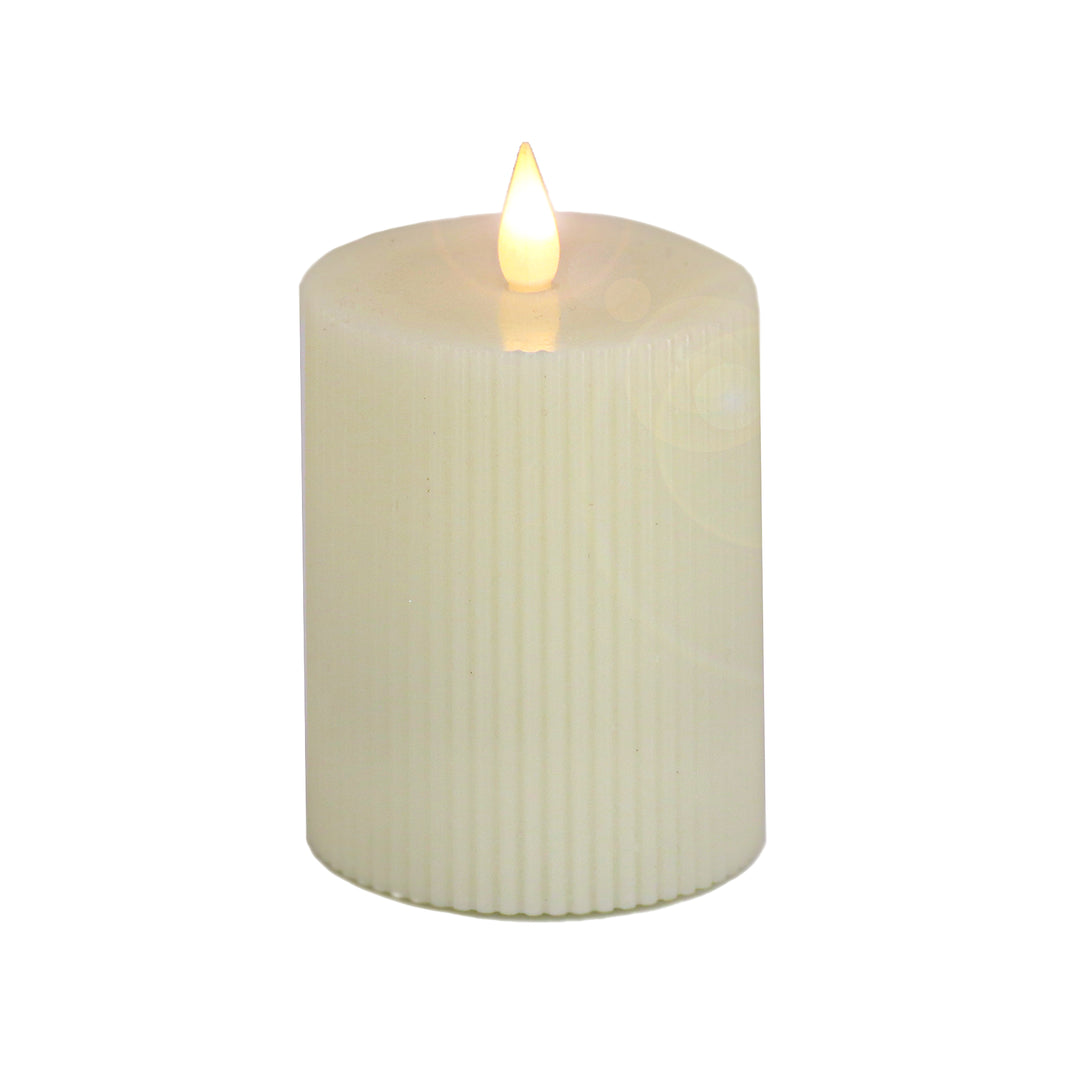 4x6 HGTV Home Collection Flameless Georgetown Pillar Candle, Ivory