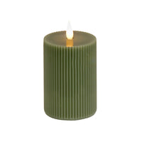 4 in. by 8 in. HGTV Home Collection Flameless Georgetown Pillar Candle, Dk Green - National Tree Company