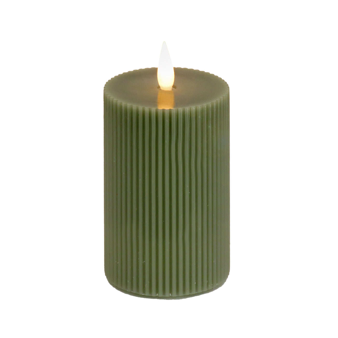 4x10 HGTV Home Collection Flameless Georgetown Pillar Candle, Dk Green - National Tree Company