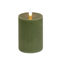 5x9 HGTV Home Collection Flameless Georgetown Pillar Candle, Dk Green - National Tree Company