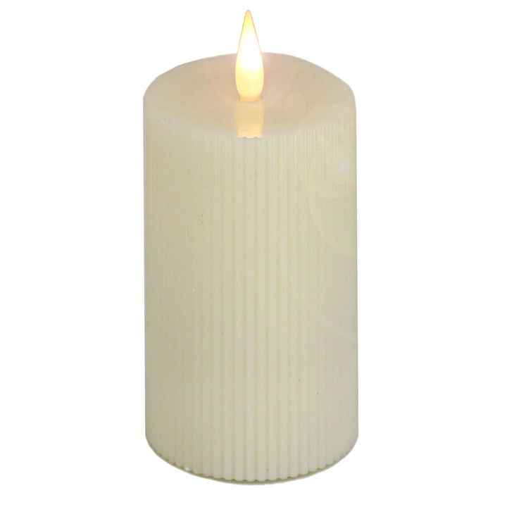 5x11 HGTV Home Collection Flameless Georgetown Pillar Candle, Ivory