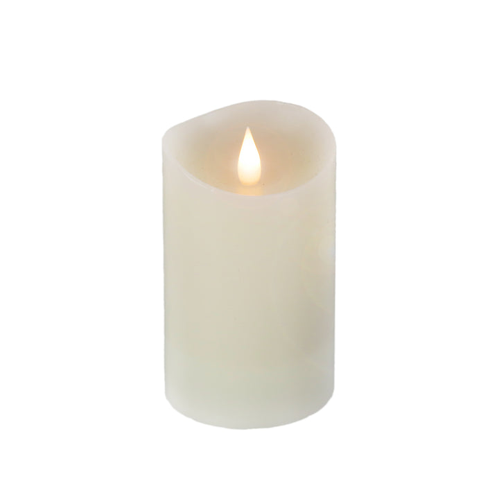 3x5 HGTV Home Collection Flameless Heritage Pillar Candle, Ivory