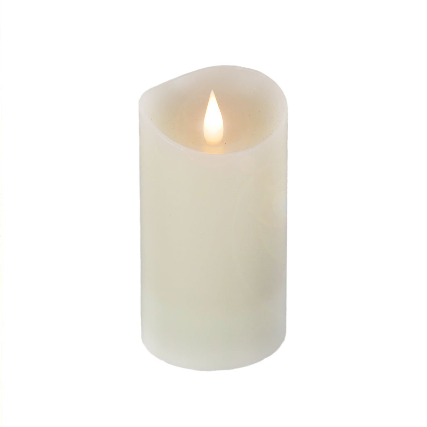 3x7 HGTV Home Collection Flameless Heritage Pillar Candle, Ivory - National Tree Company