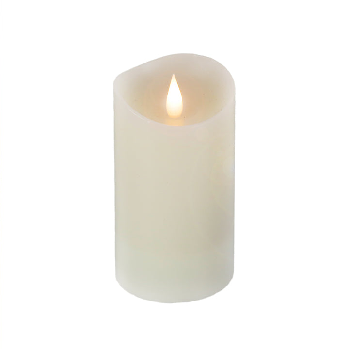 3x7 HGTV Home Collection Flameless Heritage Pillar Candle, Ivory