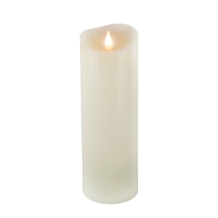 3accx9 HGTV Home Collection Flameless Heritage Pillar Candle, Ivory