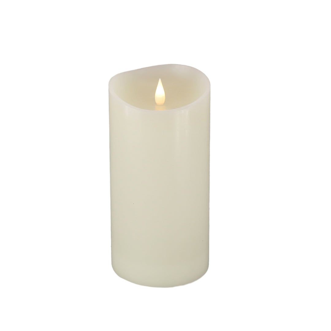 4x8 HGTV Home Collection Flameless Heritage Pillar Candle, Ivory