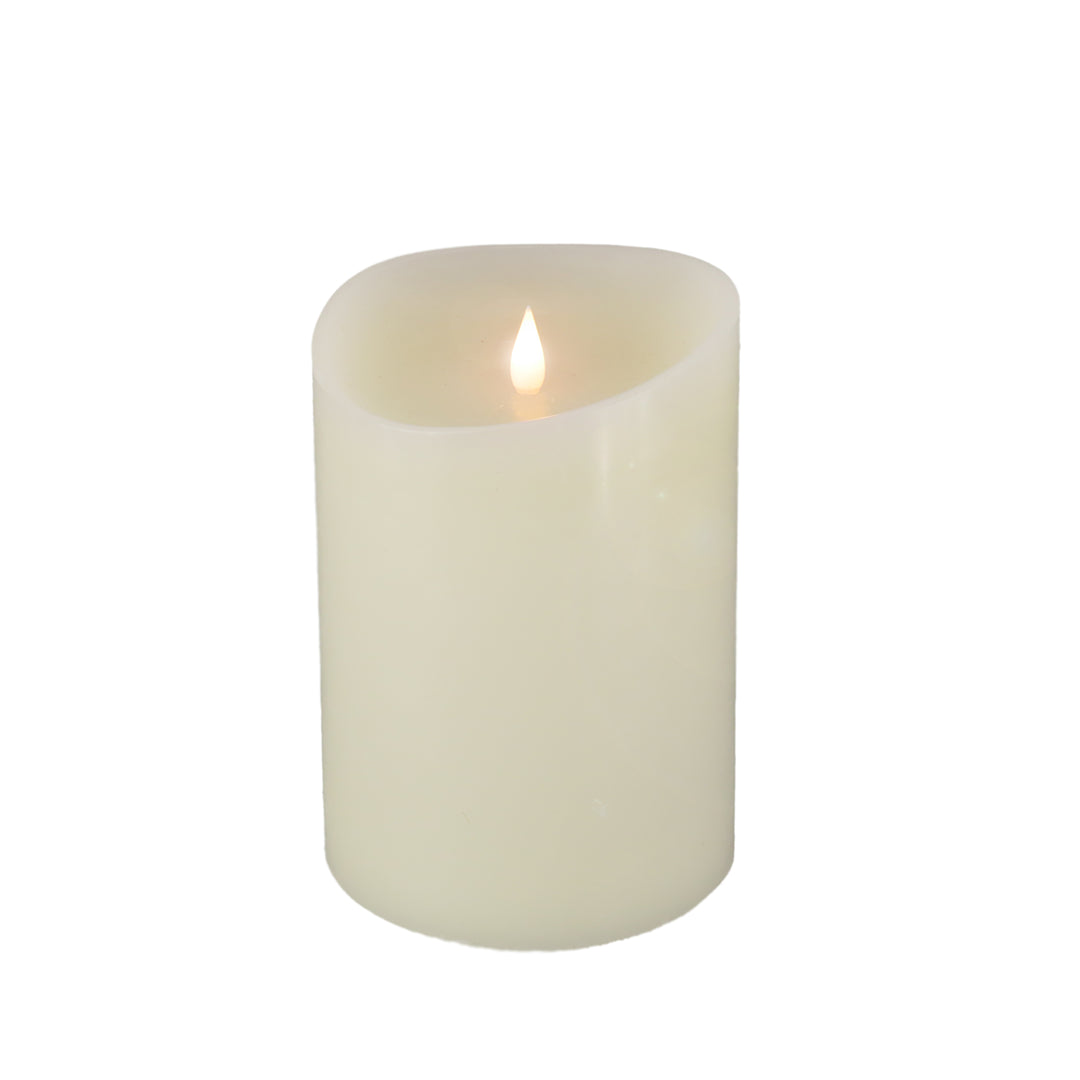 5x7 HGTV Home Collection Flameless Heritage Pillar Candle, Ivory
