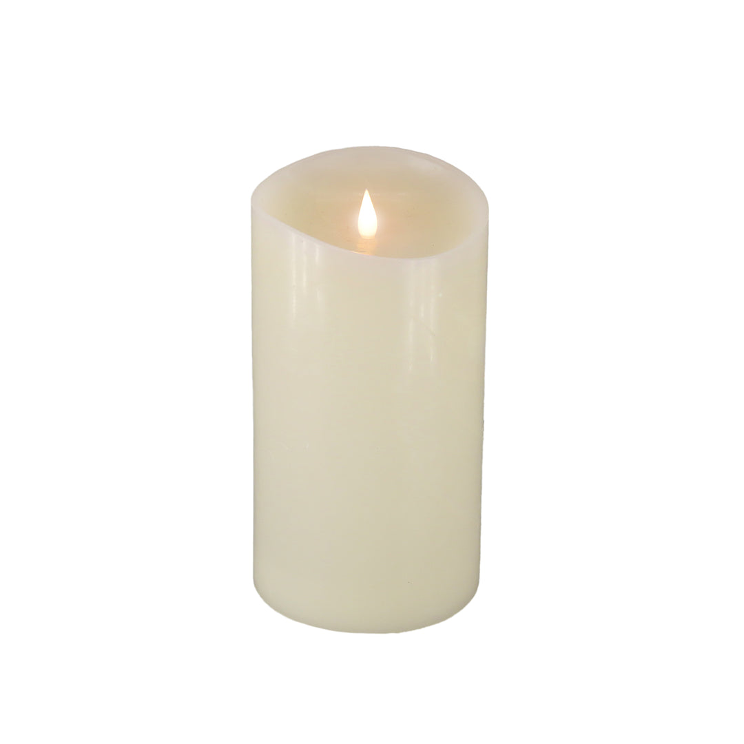5x9 HGTV Home Collection Flameless Heritage Pillar Candle, Ivory