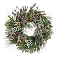 28 in. Pre-Lit HGTV Home Collection Cozy Winter Wreath - National Tree Company