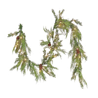 6 ft. Pre-Lit HGTV Home Collection Cozy Winter Cedar Garland - National Tree Company