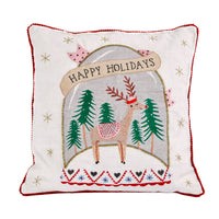 18 in. HGTV Home Collection Snow Globe Christmas Pillow - National Tree Company