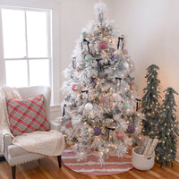 6.5 ft. Pre-Lit Flocked Bavarian Pine Tree - National Tree Company