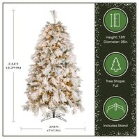 7.5 ft. Pre-Lit Flocked Bavarian Pine Tree - National Tree Company