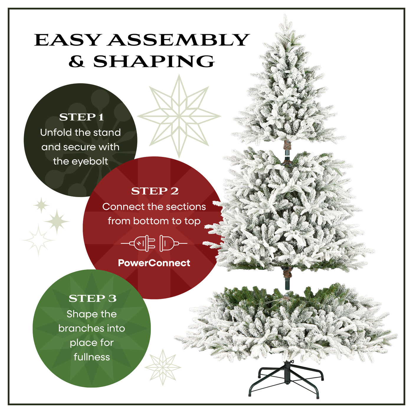 7.5 ft. Pre-Lit Flocked Bavarian Pine Tree - National Tree Company