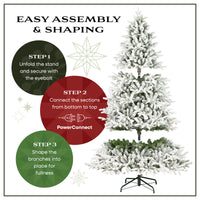7.5 ft. Pre-Lit Flocked Bavarian Pine Tree - National Tree Company