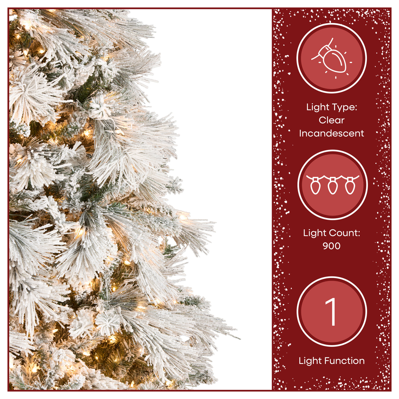 7.5 ft. Pre-Lit Flocked Bavarian Pine Tree - National Tree Company