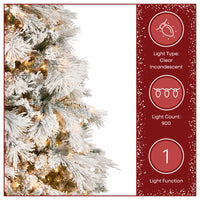 7.5 ft. Pre-Lit Flocked Bavarian Pine Tree - National Tree Company