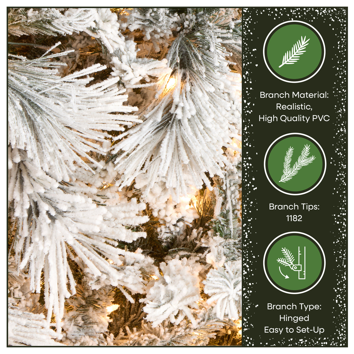 7.5 ft. Pre-Lit Flocked Bavarian Pine Tree - National Tree Company