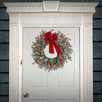 22 in. Pre-Lit HGTV Home Collection Frosted Traditions Wreath - National Tree Company