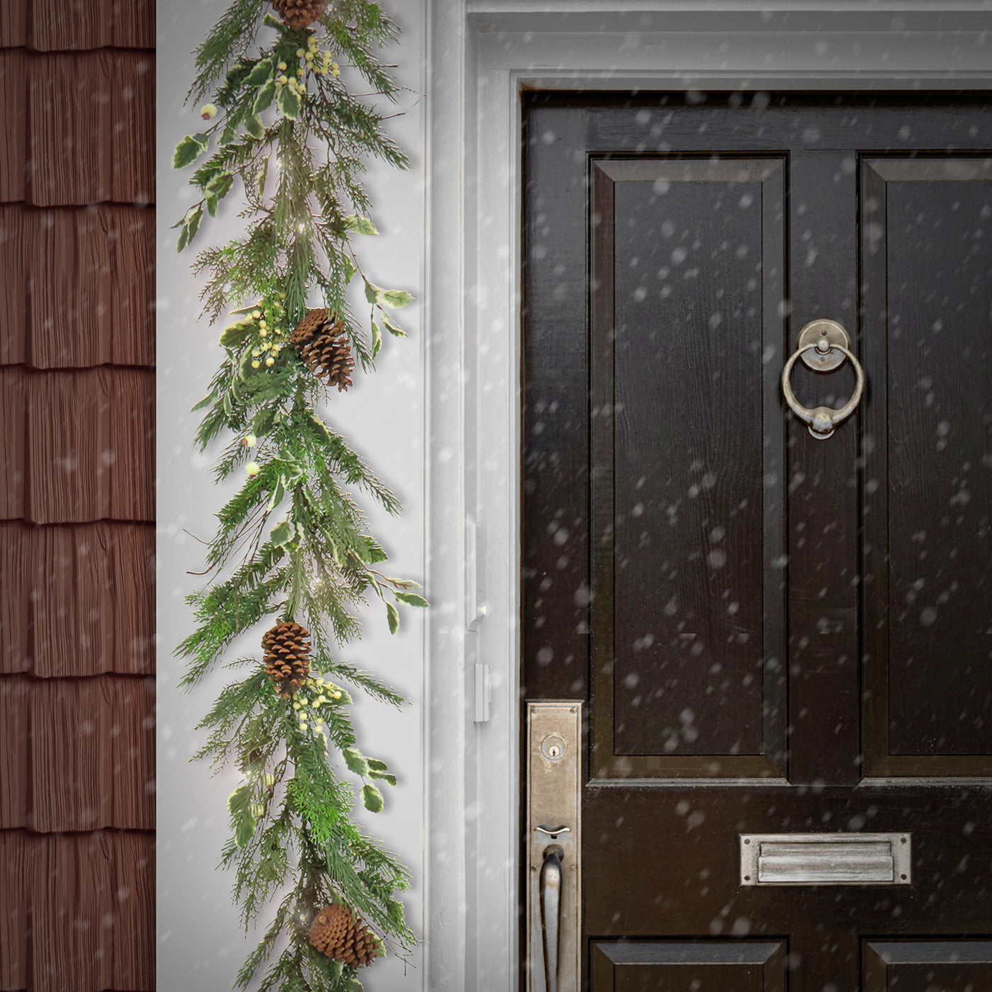 9 ft. Pre-Lit HGTV Home Collection Holly and Berry Garland - National Tree Company