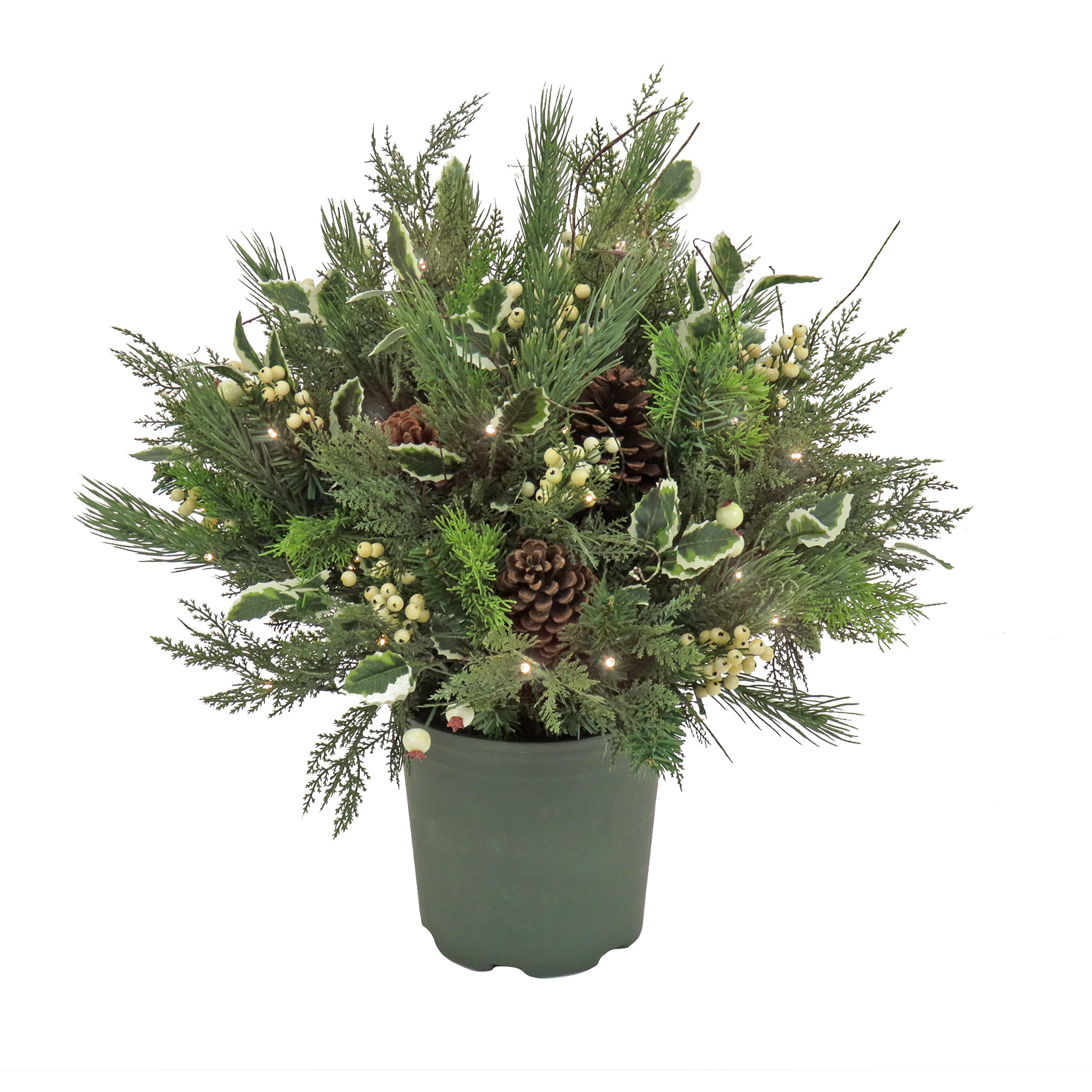 28 HGTV Home Collection Pre-Lit Holly and Berry Planter Filler – National  Tree Company
