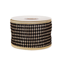 3" HGTV Home Collection Carmel Jacquard Double-Sided Ribbon, Black - National Tree Company