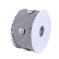 3 in. HGTV Home Collection Dupioni Button Ribbon, Silver - National Tree Company