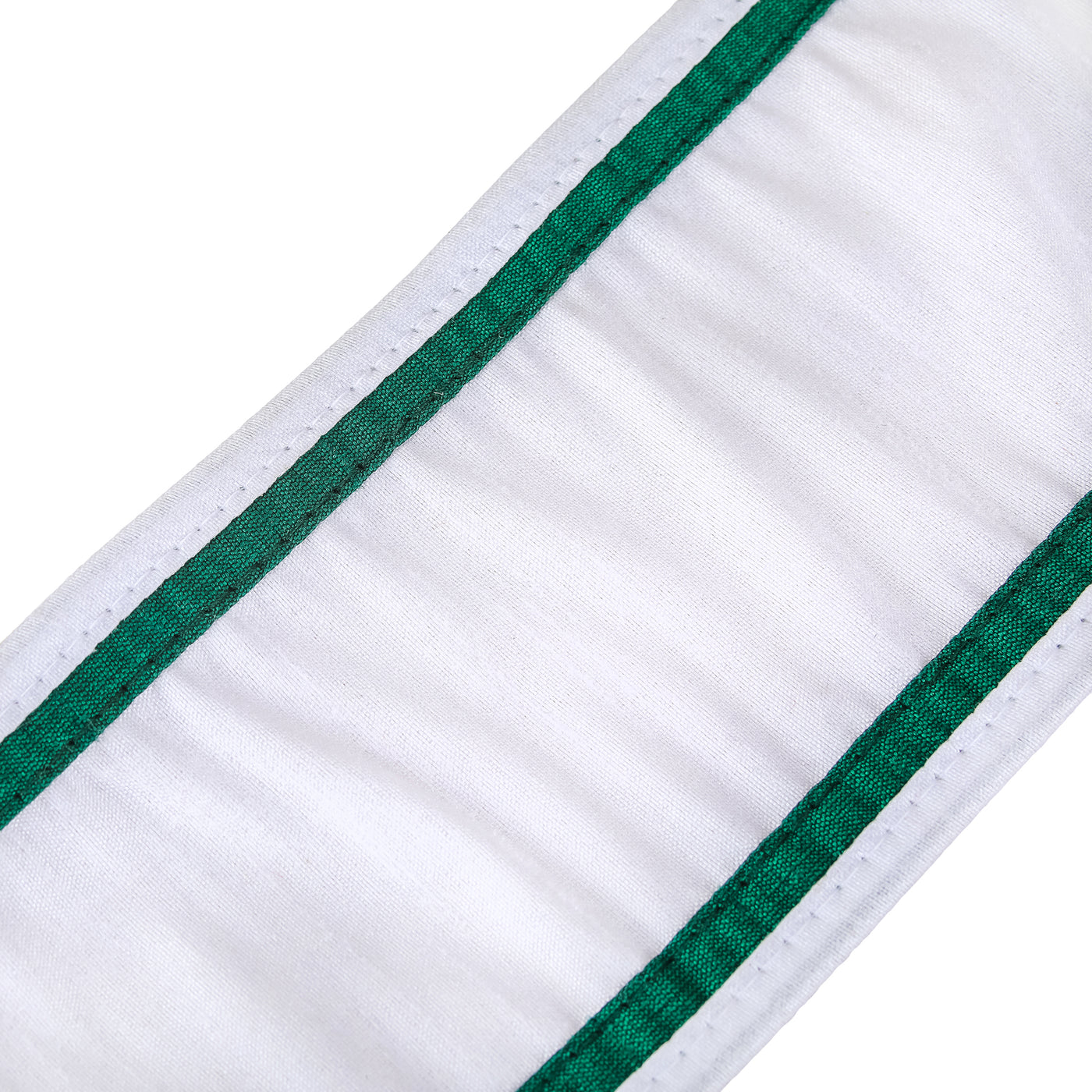 3 in. HGTV Home Collection Dupioni Double-Sided Ribbon, White & Green - National Tree Company