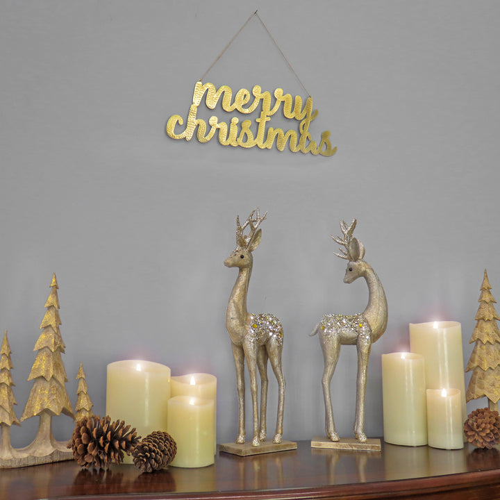 19" HGTV Home Collection Merry Christmas Metal Wall Decoration