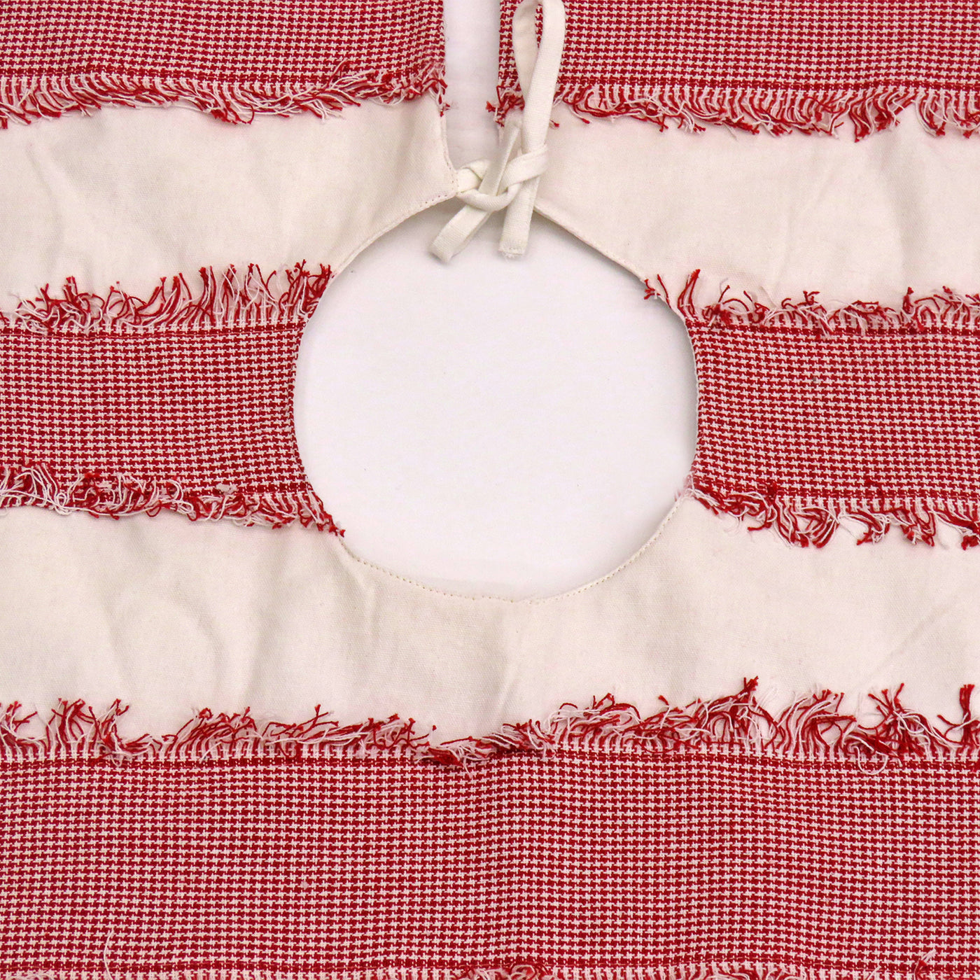 48 in. HGTV Home Collection Red White Ric Rac Border Tree Skirt - National Tree Company