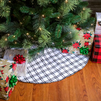 48 in. HGTV Home Collection Black White Ric Rac Border Tree Skirt - National Tree Company