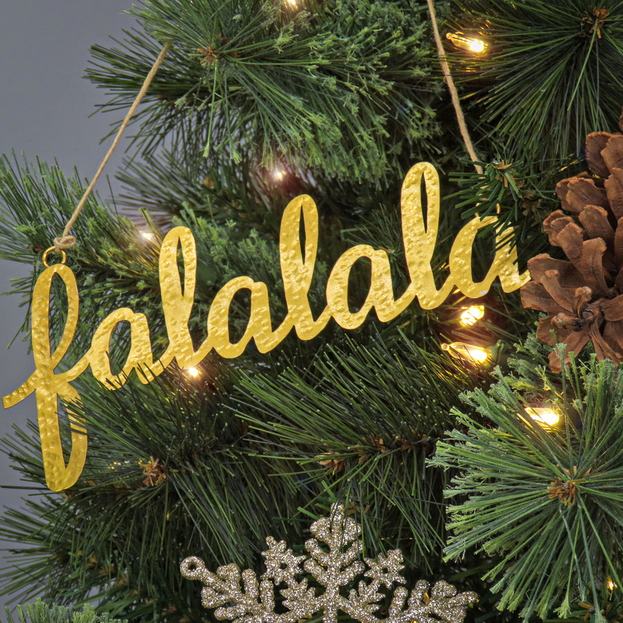 9 in. HGTV Home Collection Falalala Metal Ornament Set