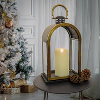 22 in. HGTV Home Collection Antique Bronze Dome Lantern, Large - National Tree Company