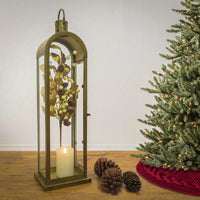 28 in. HGTV Home Collection Antique Bronze Arched Lantern, Large - National Tree Company