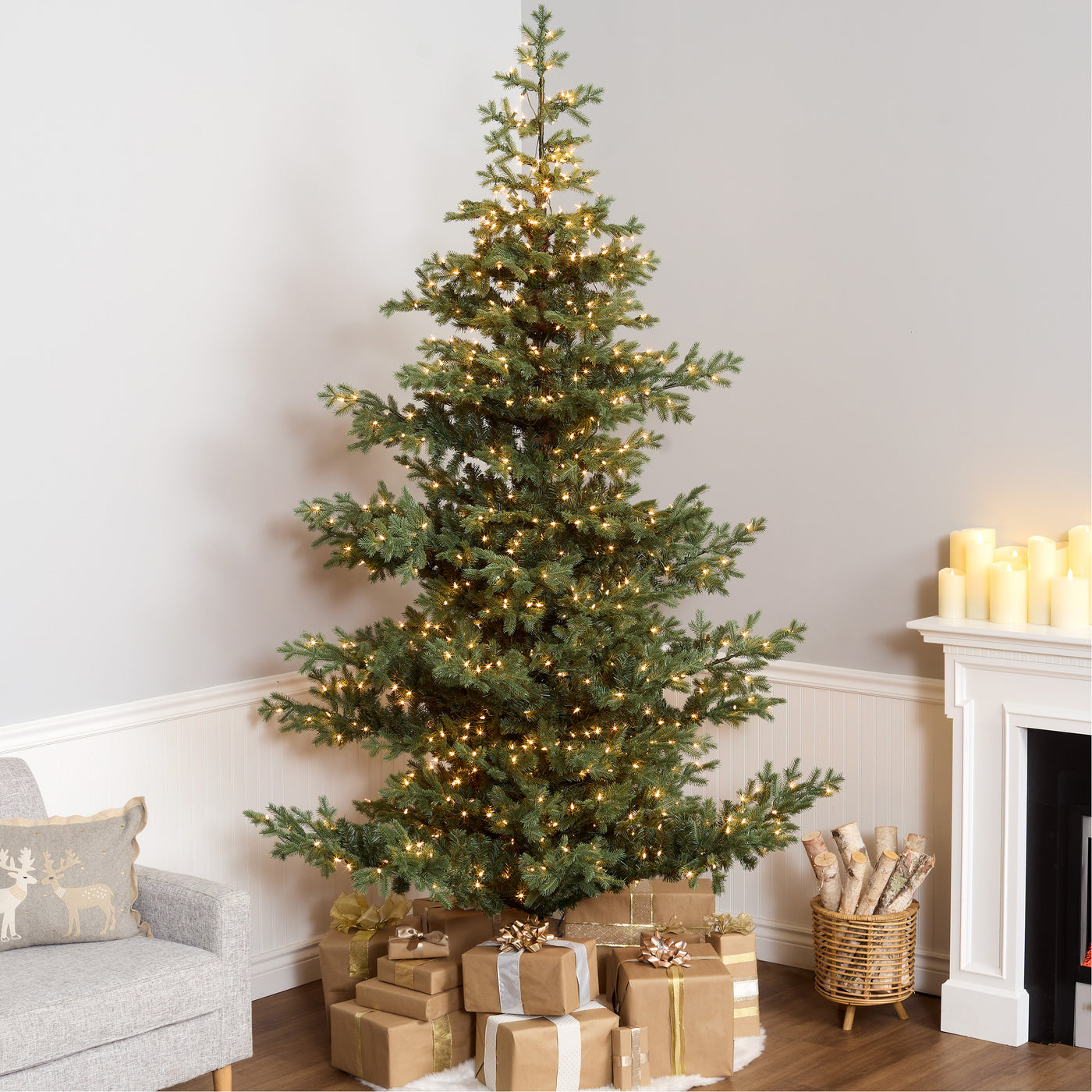 9 ft. Pre-Lit Decorator Tree with PowerConnect Clear Lights - National Tree Company