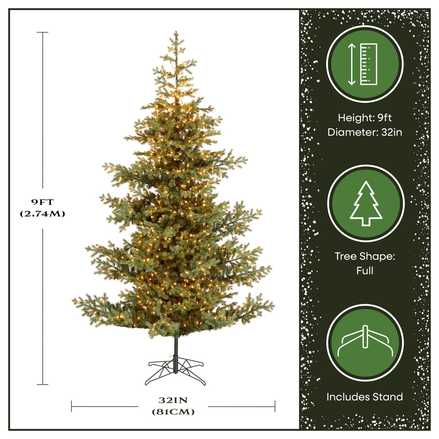9 ft. Pre-Lit Decorator Tree with PowerConnect Clear Lights - National Tree Company