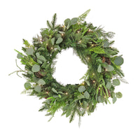 28 in. Pre-Lit HGTV Home Collection Frosted Wreath with LED Lights - National Tree Company