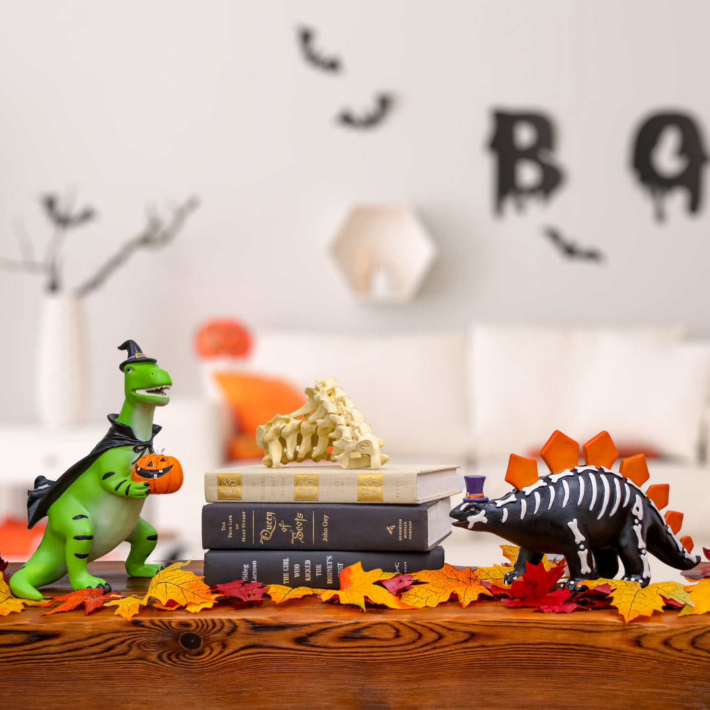 Halloween Tabletop Decoration, Black, Stegosaurus, 1 Foot - National Tree Company