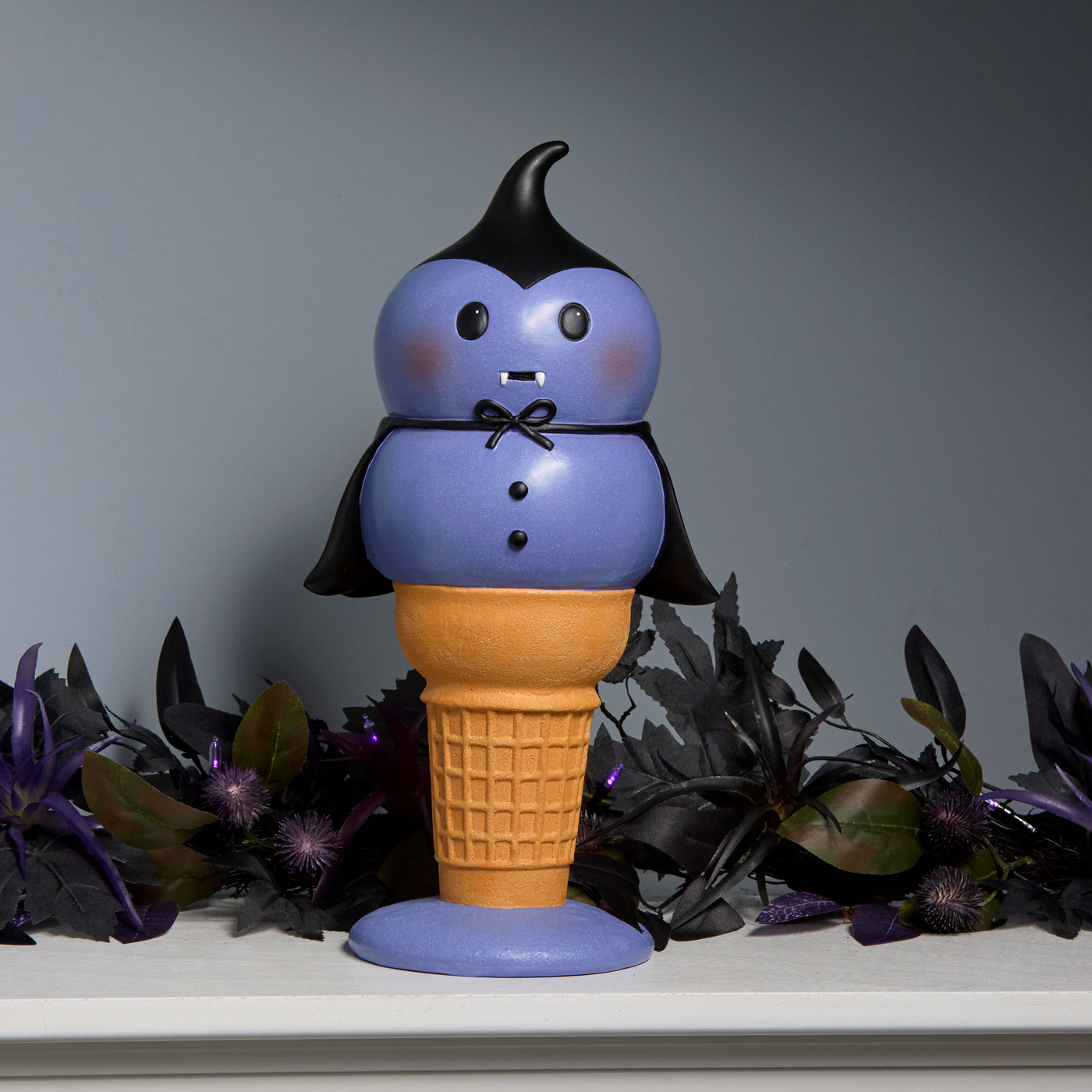 Halloween Dracula I-Scream Cone, Purple, Tabletop Decoration, 14inch - National Tree Company