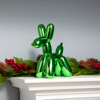 Halloween Christmas Balloon Dog Figurine, Green, Polyresin, 11 inch - National Tree Company