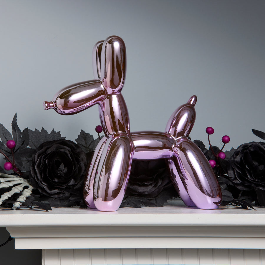11 in. Halloween Purple Balloon Dog Figurine